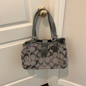 Silver Gray Monogram Coach Purse